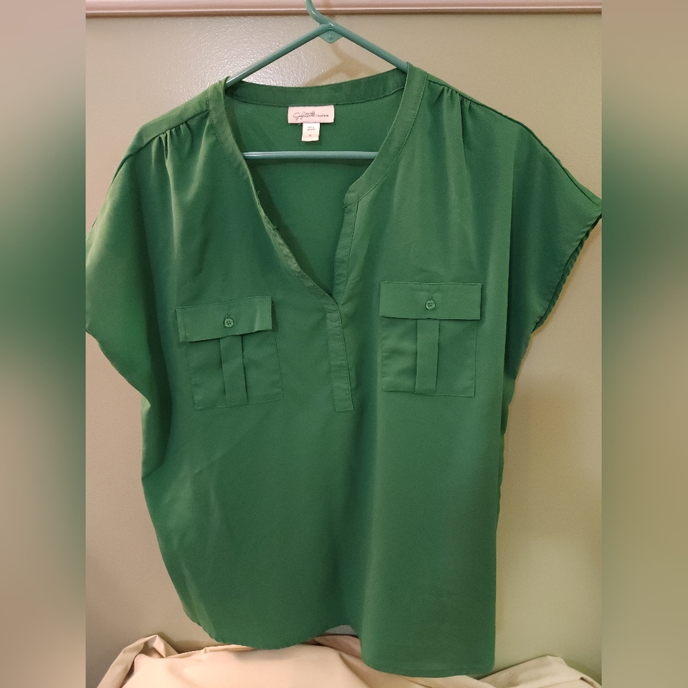 Jaclyn smith green blouse XL